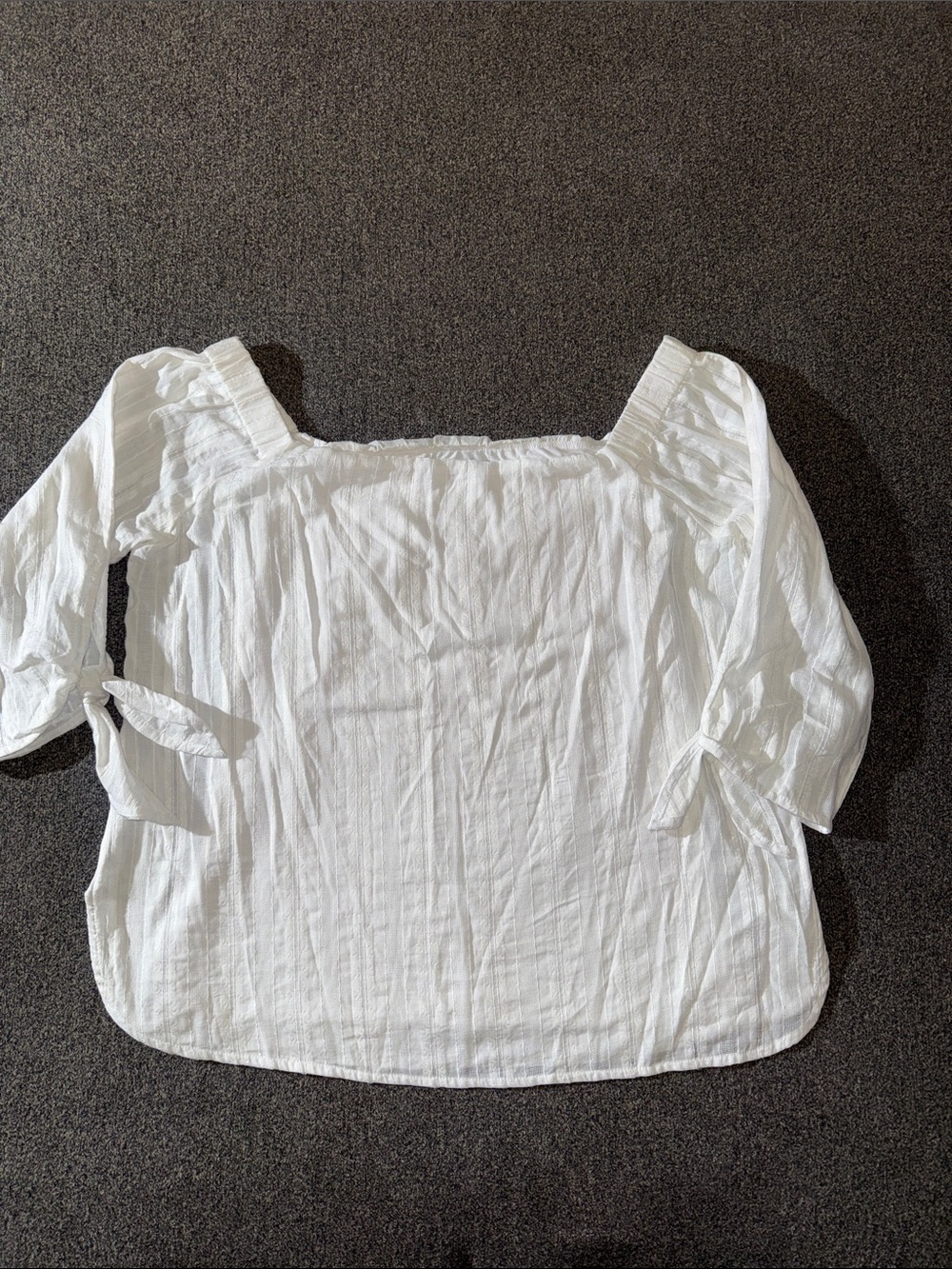 NWOT Bailey 44 White Square-Neck Peasant Blouse